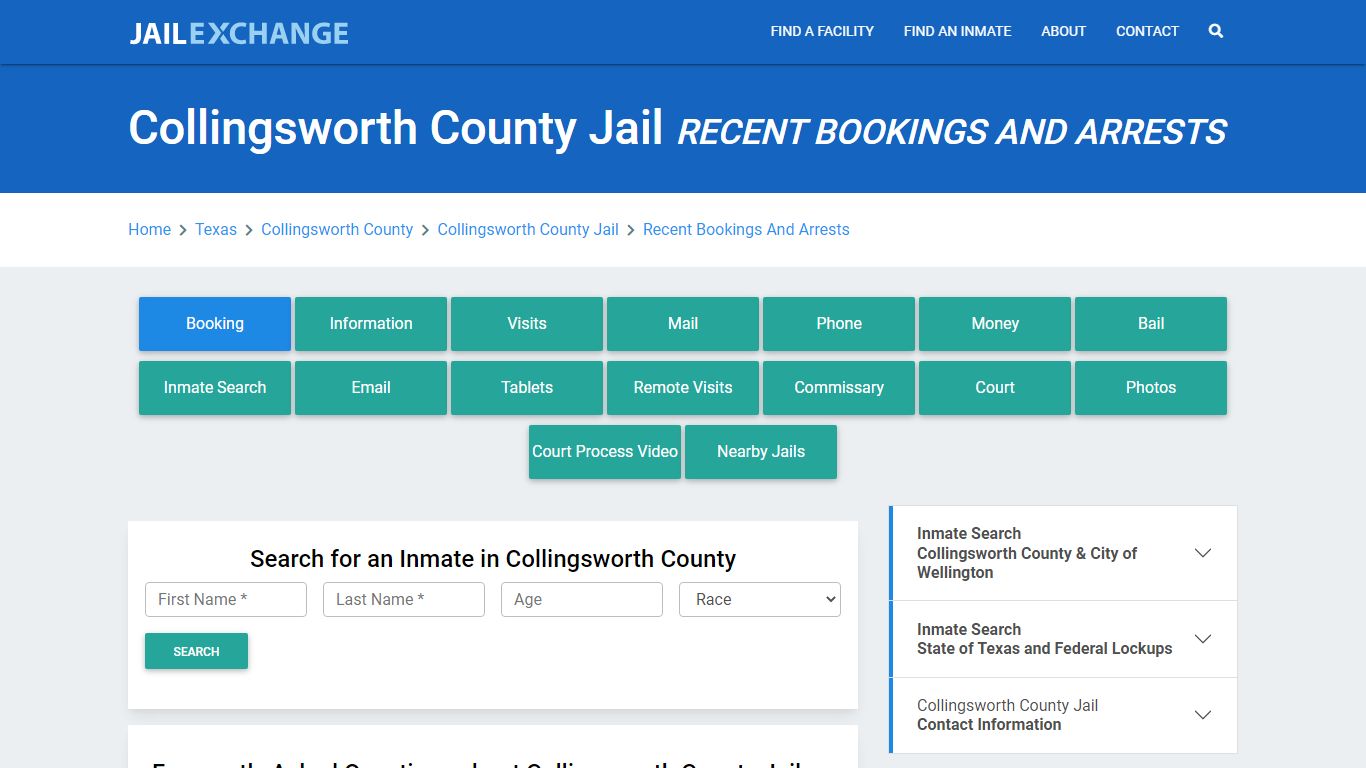 Collingsworth County Jail Recent Bookings And Arrests