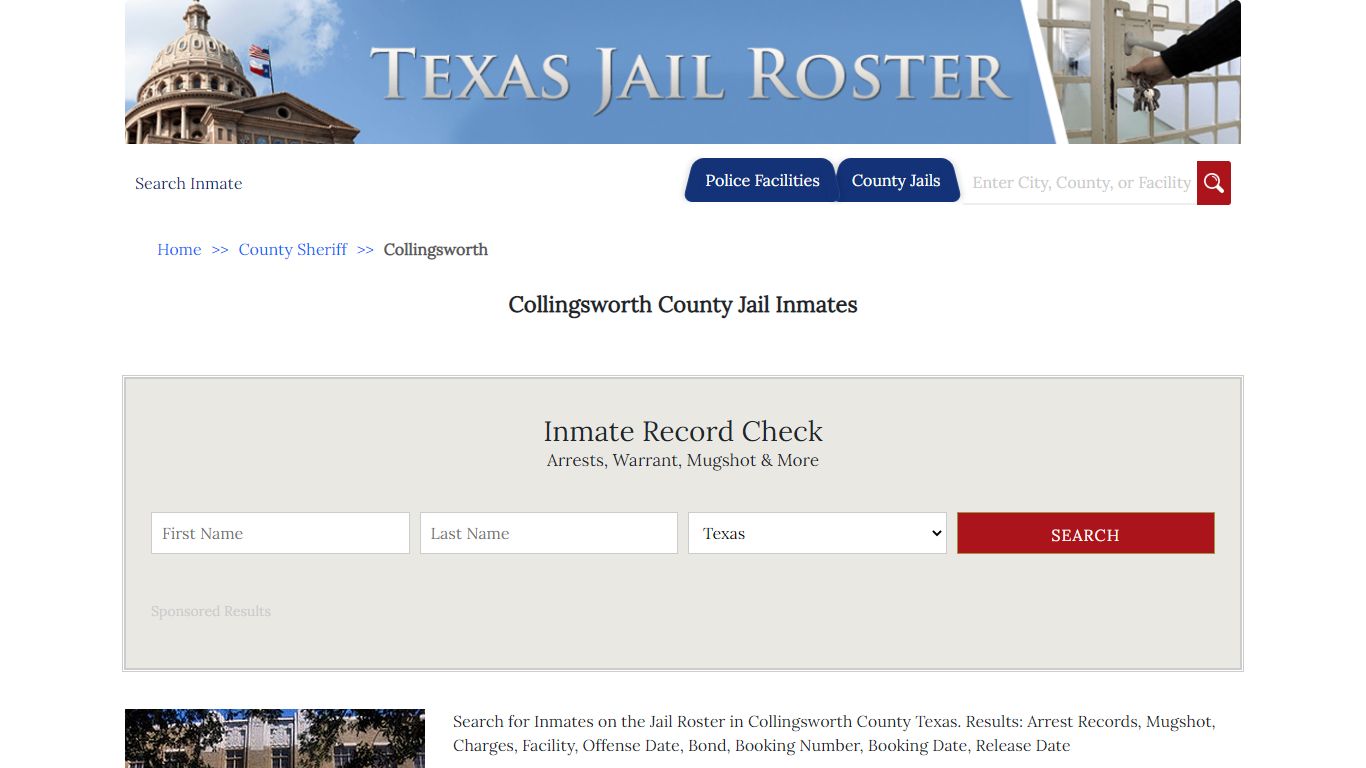 Collingsworth County Jail Inmates - Jail Roster Search